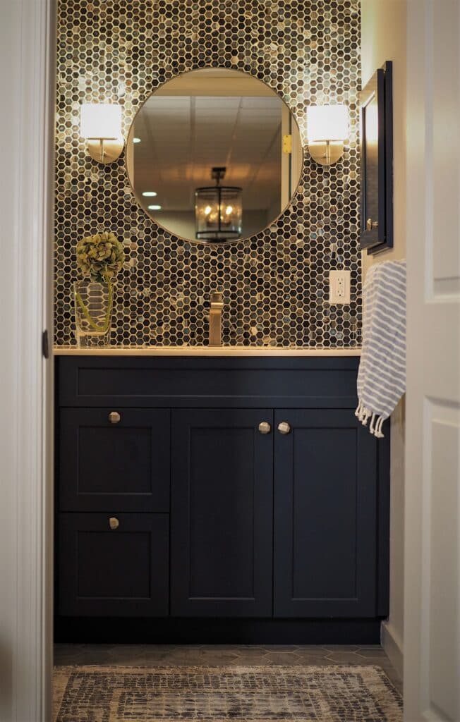 Brownstone Design - Dots and Dashes Powder room